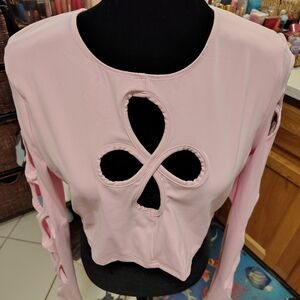 CLUB EXX Pink Cut-Out Long Sleeve Top/SZ XL/ NWT/Dolls Kill/ Sold Out!